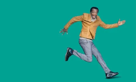 Standup Star Stephen K Amos: ‘My Feet Are a Disaster’ and They’re Attached to the Skinniest Limbs Anyone Has Seen.